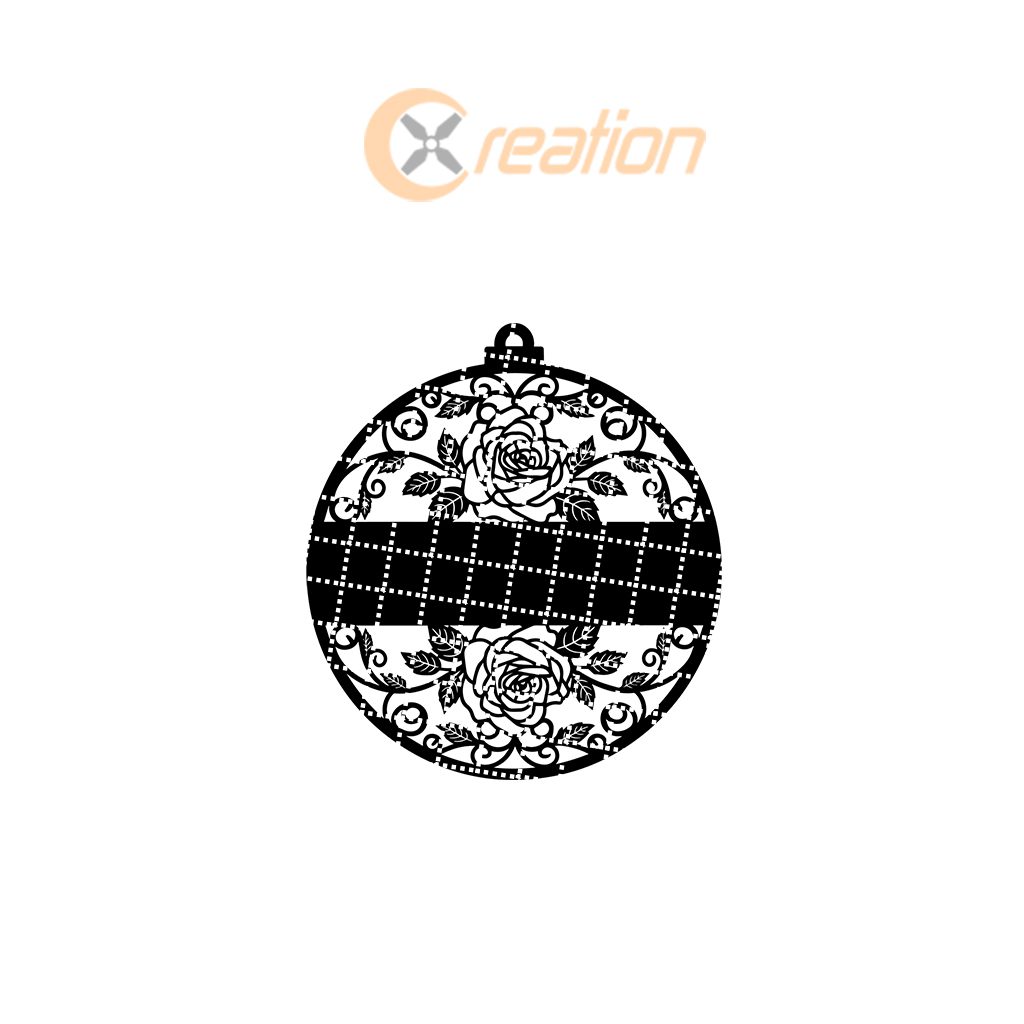Adorno navideño grabado con láser, diseño personalizado de rosa y estandarte para CNC. - Imagen 5