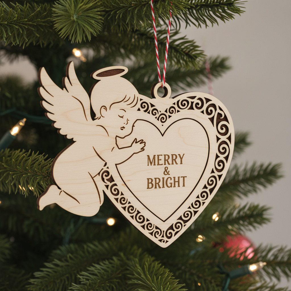 Paquete de Adornos Láser Diseños de Ángel Navideño Decoración Personalizada para Fiestas - Imagen 5
