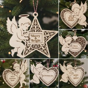 Laser Ornaments Bundle Christmas Angel Designs Custom Holiday