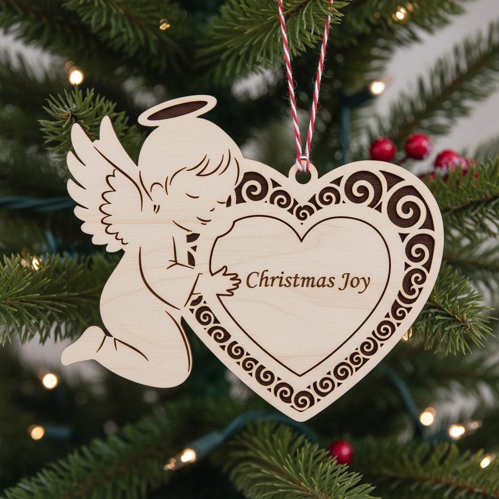 Paquete de Adornos Láser Diseños de Ángel Navideño Decoración Personalizada para Fiestas - Imagen 6