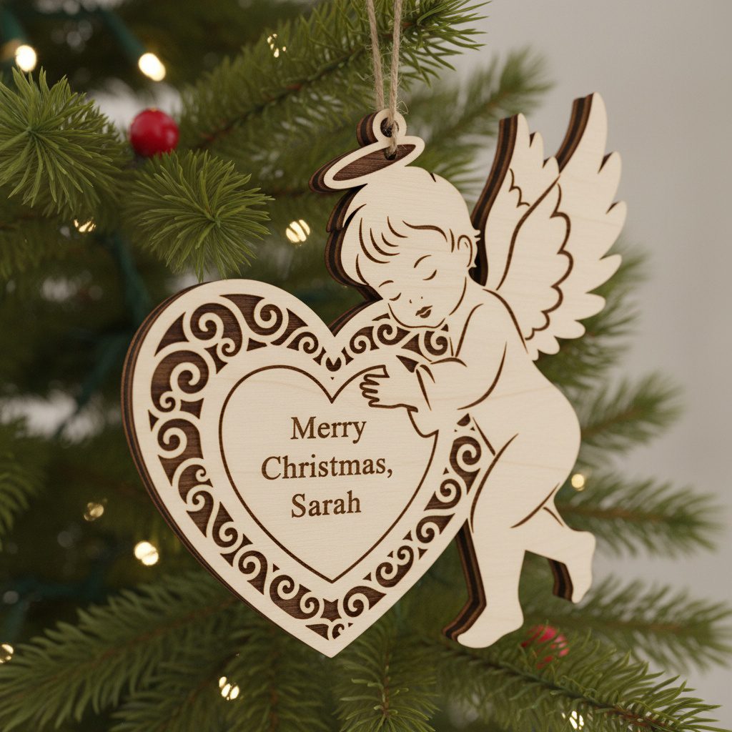 Paquete de Adornos Láser Diseños de Ángel Navideño Decoración Personalizada para Fiestas - Imagen 7