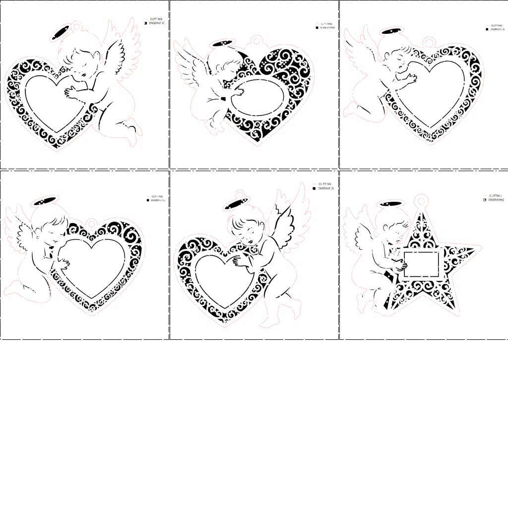 Paquete de Adornos Láser Diseños de Ángel Navideño Decoración Personalizada para Fiestas - Imagen 9