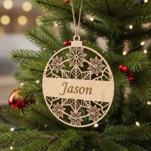 Laser Ornaments Bundle, Personalized Christmas Designs, 6 Pack