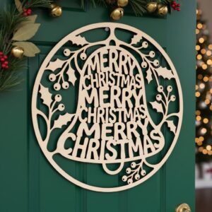 Merry Christmas Door Hanger Bundle, 6 Festive Laser Sign Designs