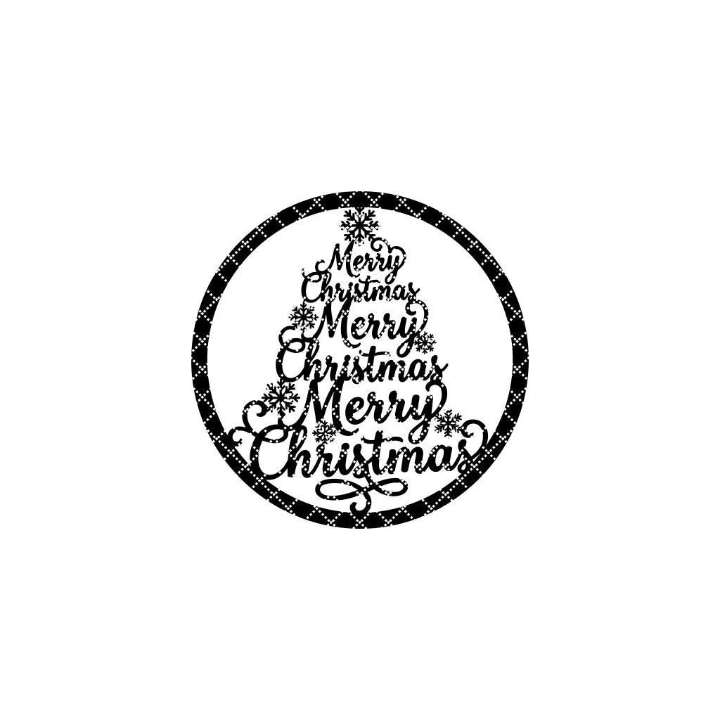 Cartello "Buon Natale" da Appendere alla Porta, Modello di Benvenuto Rotondo con Albero, Decorazioni Natalizie - immagine 2