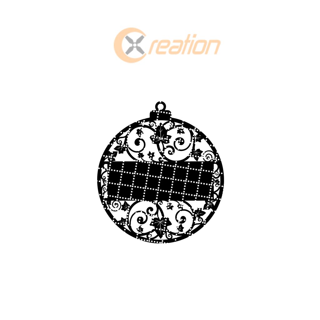 Fichier laser Ornement Orné, Modèle vierge personnalisé pour Noël, Décoration de fêtes. – Image 5