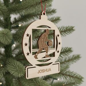 Personalized Basketball Ornament Bundle, 8 Holiday Designs, Custom