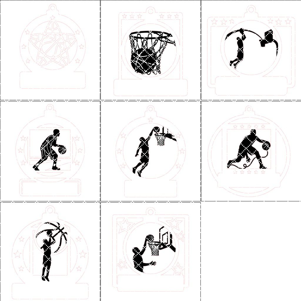 Personalized Basketball Ornament Bundle, 8 Holiday Designs, Custom