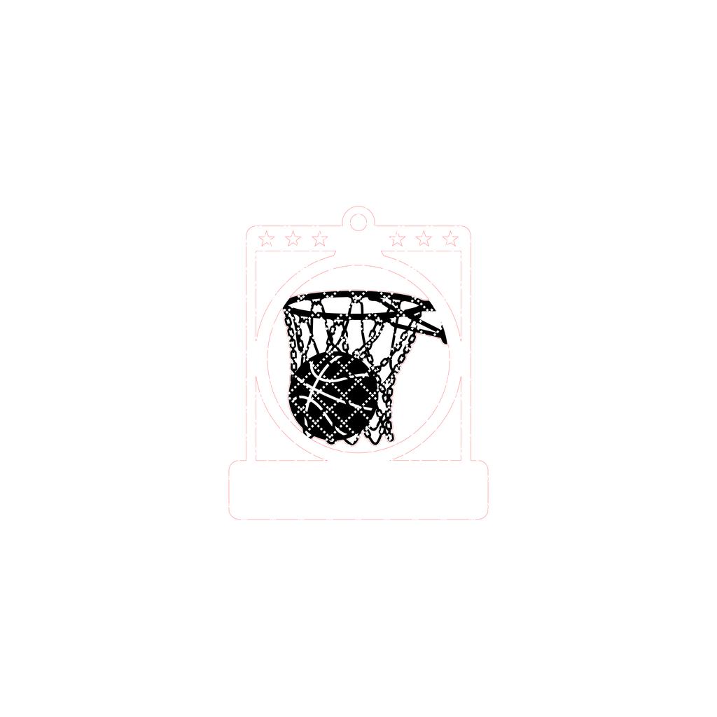 "Personalisiertes Basketball-Weihnachtsschmuck, individueller Name, personalisiertes Weihnachtsgeschenk für Basketball, Korbnetz, Sport" – Bild 2