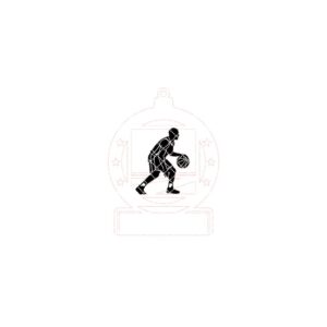 Personalized Basketball Ornament, Custom Name Crossover Dribble Silhouette