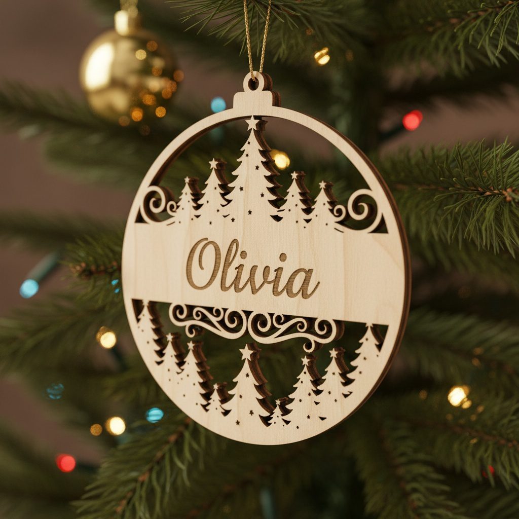 Personalized Christmas Ornament, Xmas Tree Digital Download