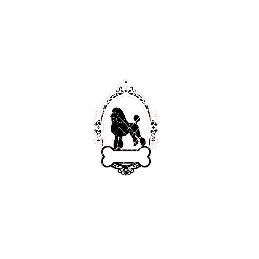 Poodle dog ornament, Christmas decoration, custom name pet