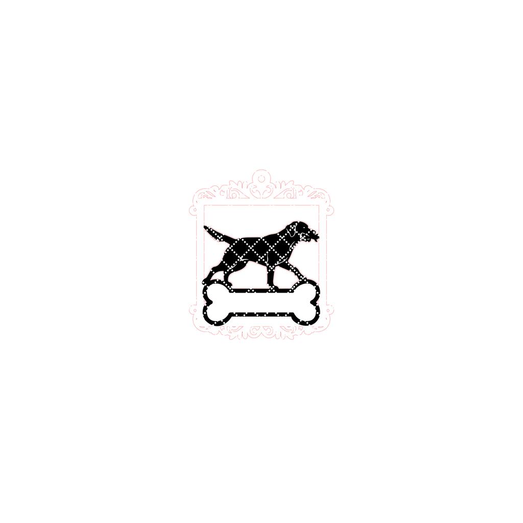 Running Lab Square Dog Monogram Ornament, Christmas Laser