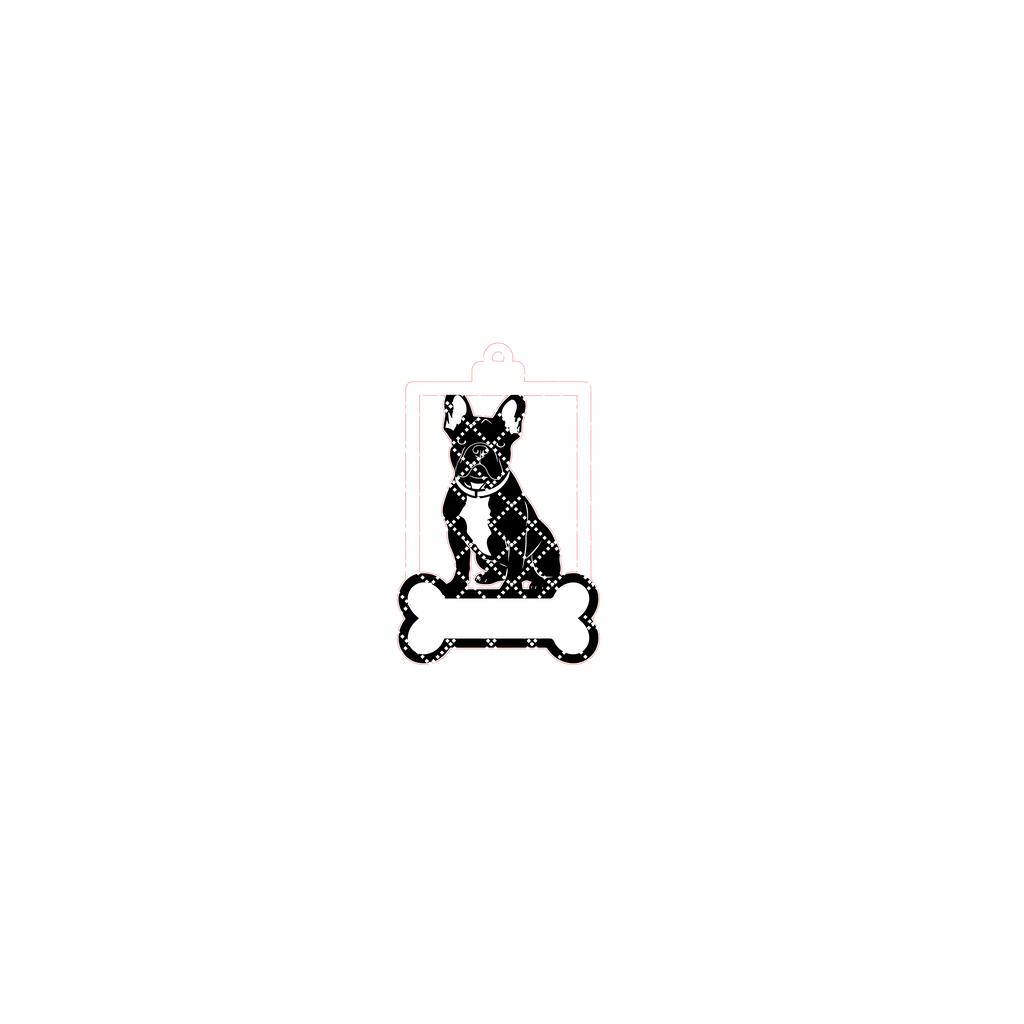 Sitting French Bulldog Christmas Ornament, Custom Pet Name
