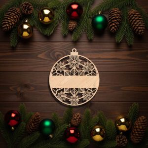 Snowflake Christmas Ornament, Custom Black and White Holiday
