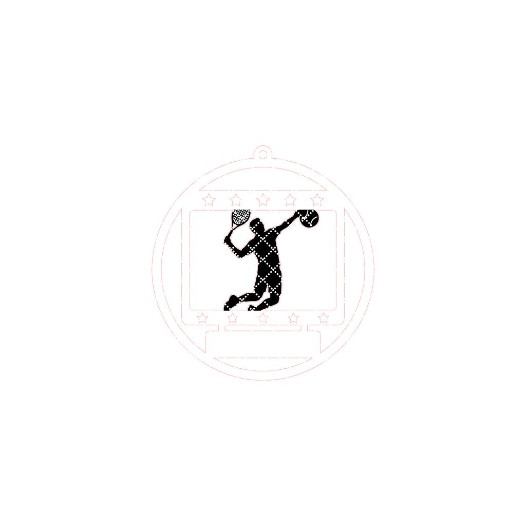 Tennis-Aufschlag-Ornament, personalisiertes Monogramm, Weihnachtsdekoration. – Bild 2