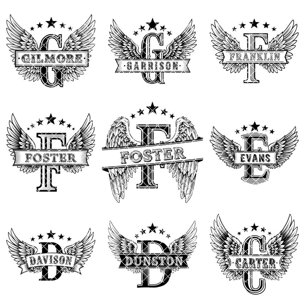 55 Diseños Vintage de Monogramas Letreros con Nombre de Familia para Grabado Láser en Tablas de Charcutería - Imagen 14