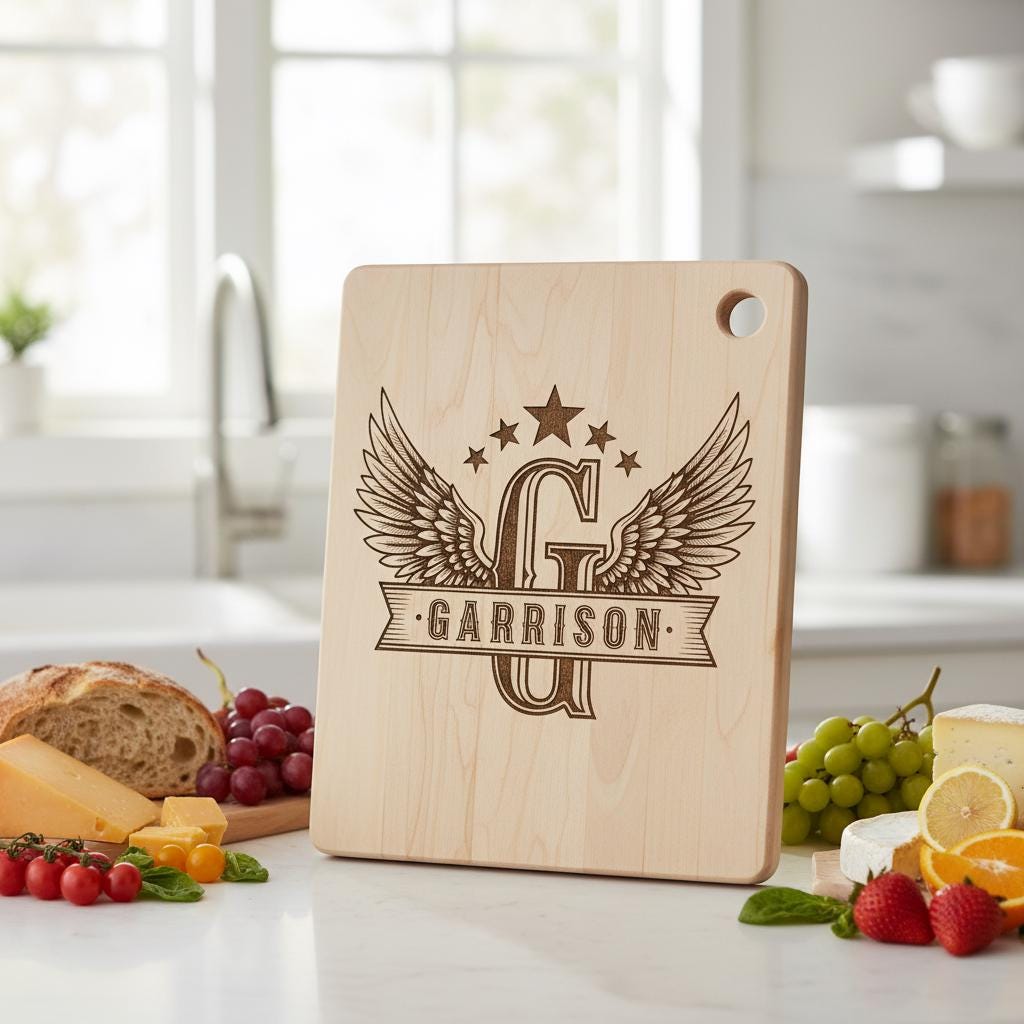 55 Diseños Vintage de Monogramas Letreros con Nombre de Familia para Grabado Láser en Tablas de Charcutería - Imagen 4