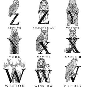 Animal Monogram Bundle, 53 Engraving Designs for Charcuterie Boards, Family Signs