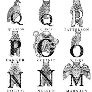 Animal Monogram Bundle, 53 Engraving Designs for Charcuterie Boards, Family Signs
