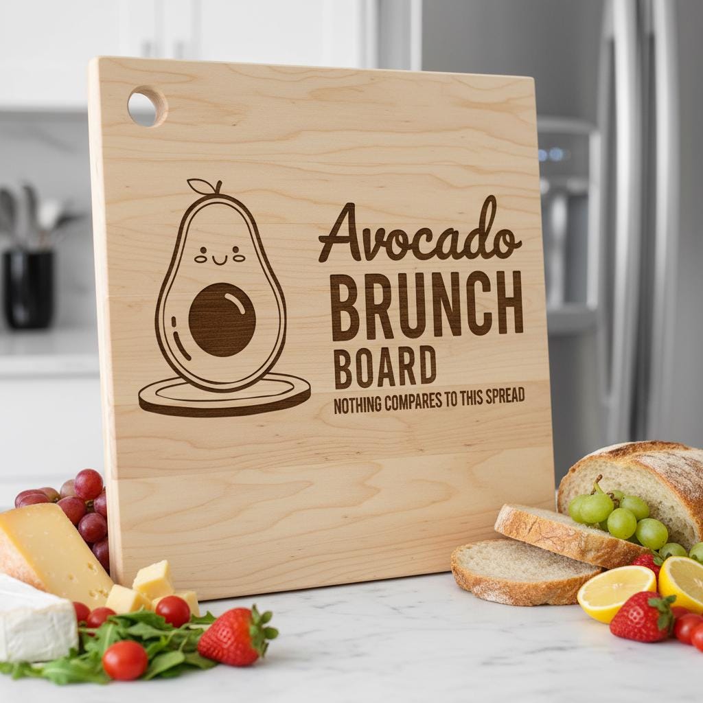 Bundle Incisione Tagliere Salumi, 20 Design Divertenti di Giochi di Parole sul Brunch per Taglieri Familiari - immagine 6