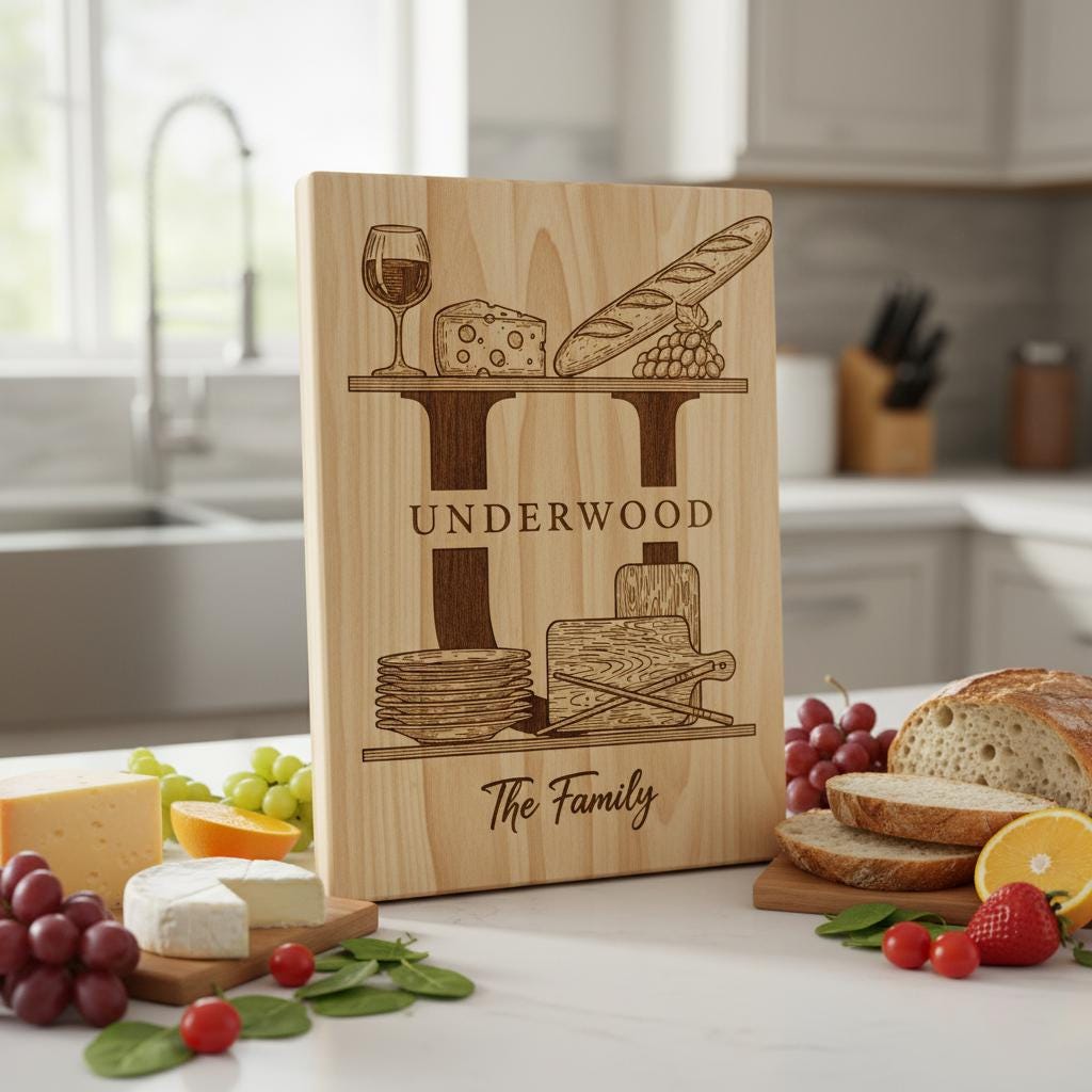 Charcuterie Board Engraving Bundle, 52 Monogram Alphabet Designs, Family Name Files