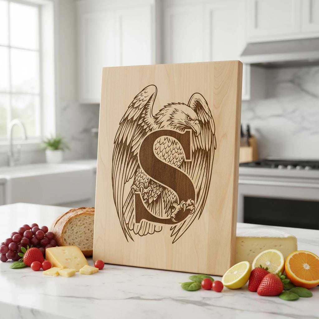 Archivos de Grabado para Tablas de Charcutería, Diseños de Monogramas con Escudo Familiar Regio, 54 Estilos - Imagen 8