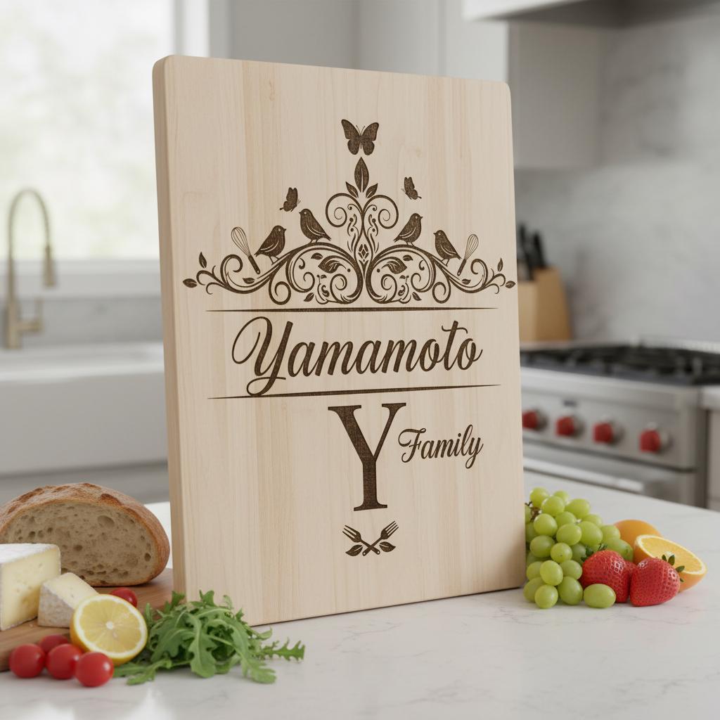 Bundle monogrammi tagliere salumi, 52 design con nomi di famiglia per regalo con incisione laser - immagine 10