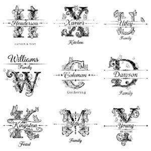 Charcuterie Board Monogram Vintage Alphabet Engraving File for Personalized Kitchen Boards