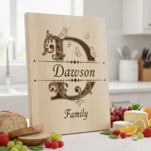 Charcuterie Board Monogram Vintage Alphabet Engraving File for Personalized Kitchen Boards