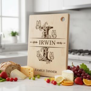 Charcuterie Board Monogram Vintage Alphabet Engraving File for Personalized Kitchen Boards