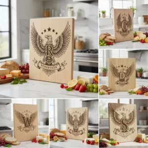 Eagle Crest Monogram Bundle, 54 Designs for Laser Engraving, Family Name Signs, Patriotic Decor