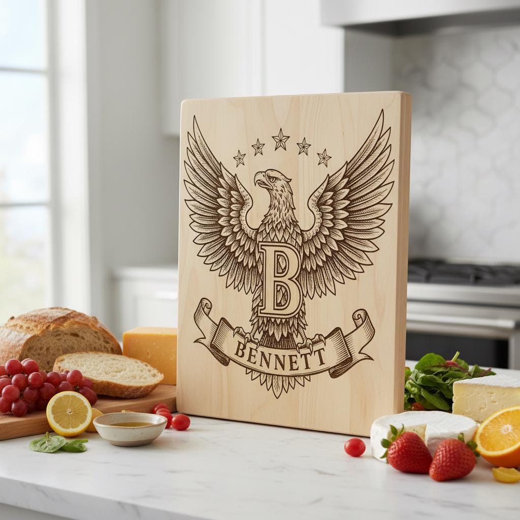 Adlerwappen Monogramm Bundle, 54 Designs für Lasergravur, Familiennamensschilder, Patriotische Deko – Bild 2