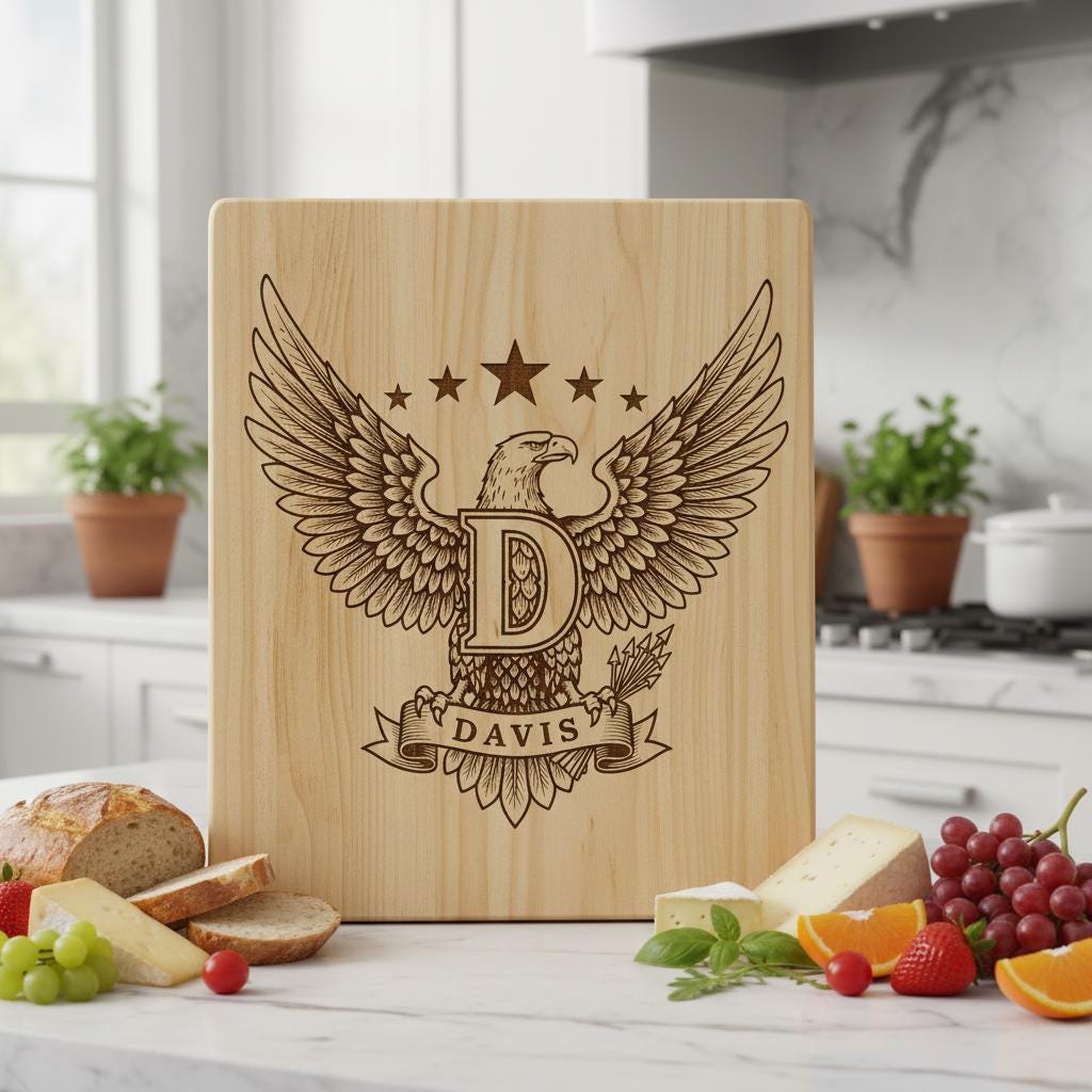 Adlerwappen Monogramm Bundle, 54 Designs für Lasergravur, Familiennamensschilder, Patriotische Deko – Bild 3