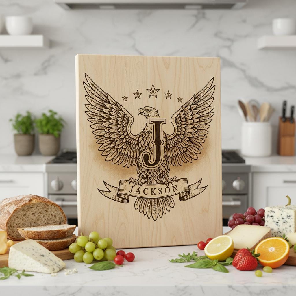 Adlerwappen Monogramm Bundle, 54 Designs für Lasergravur, Familiennamensschilder, Patriotische Deko – Bild 5