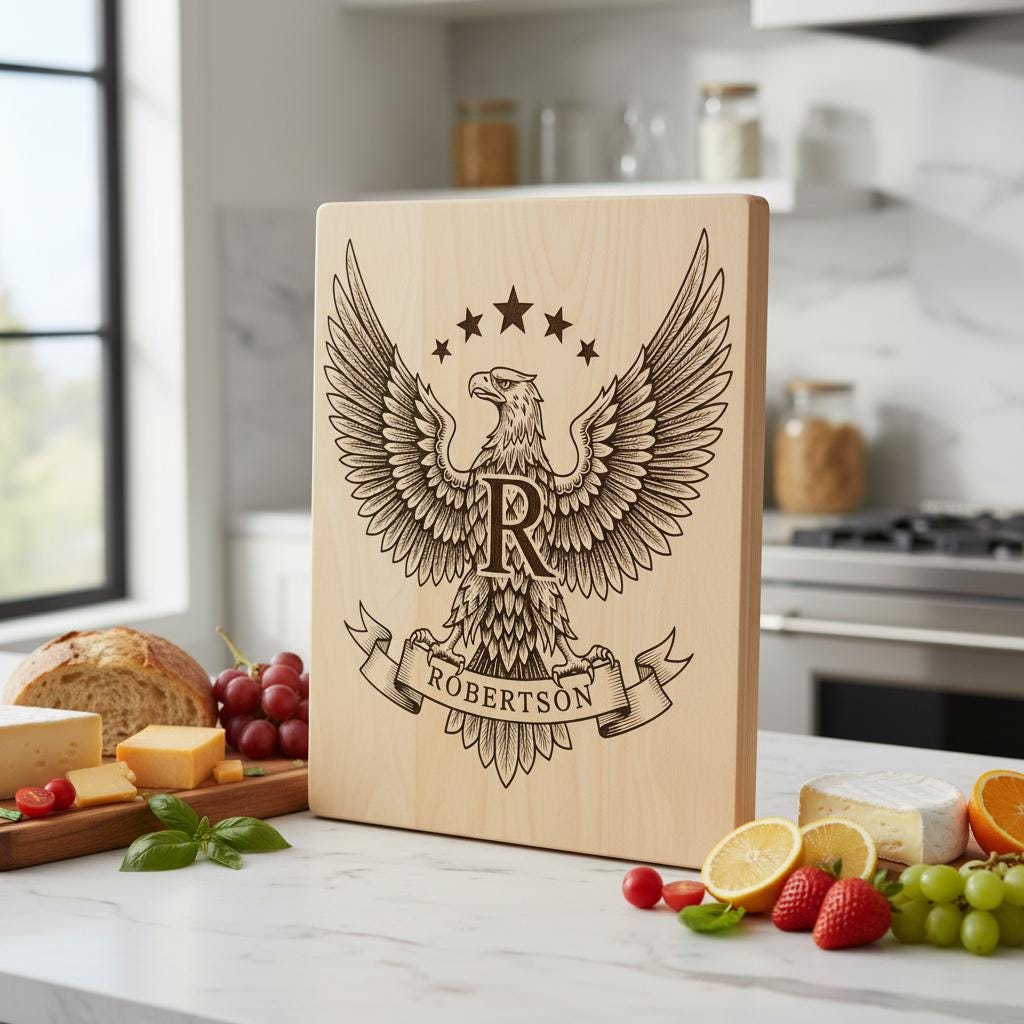 Adlerwappen Monogramm Bundle, 54 Designs für Lasergravur, Familiennamensschilder, Patriotische Deko – Bild 7