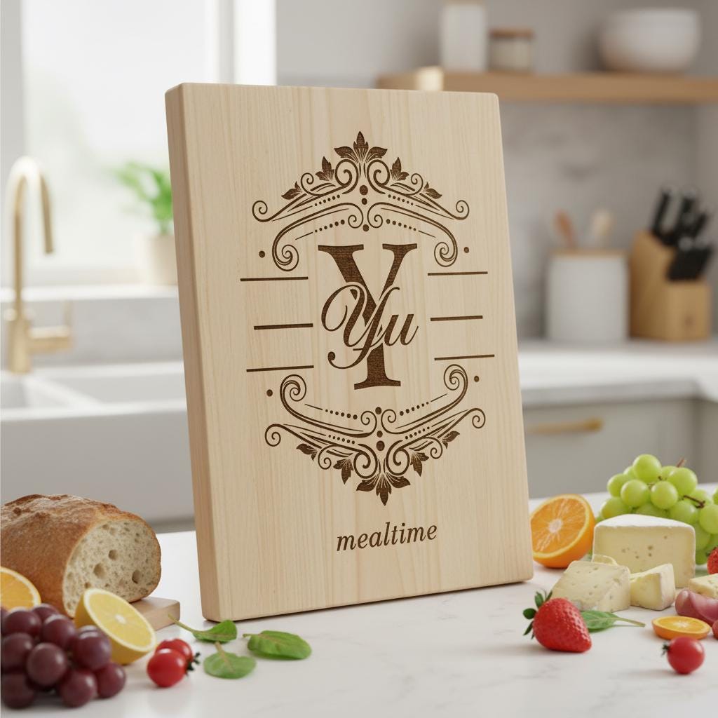 Elegantes Monogramm-Gravur-Bundle, Charcuterie-Brett-Designs, 54 Küchenstile – Bild 11