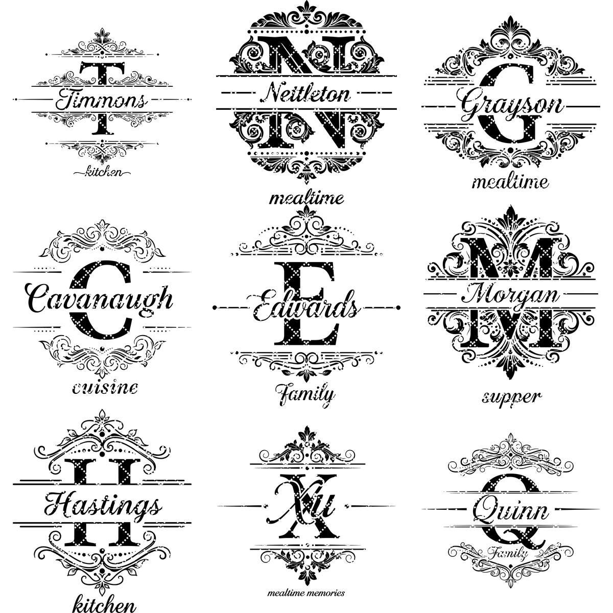 Elegantes Monogramm-Gravur-Bundle, Charcuterie-Brett-Designs, 54 Küchenstile – Bild 12