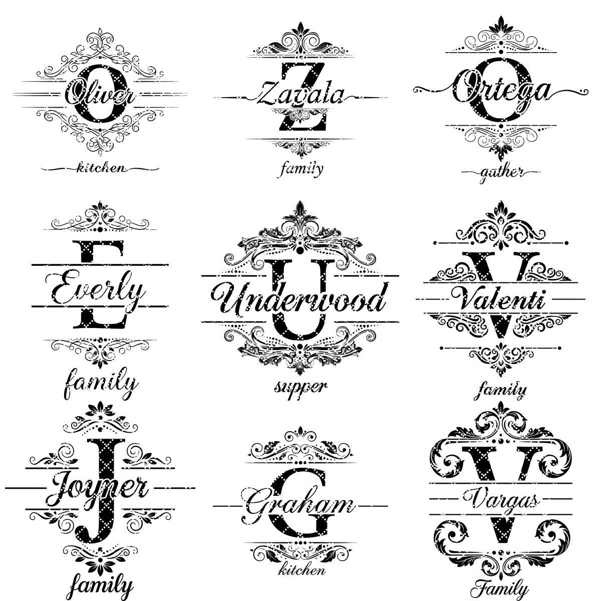 Elegantes Monogramm-Gravur-Bundle, Charcuterie-Brett-Designs, 54 Küchenstile – Bild 16