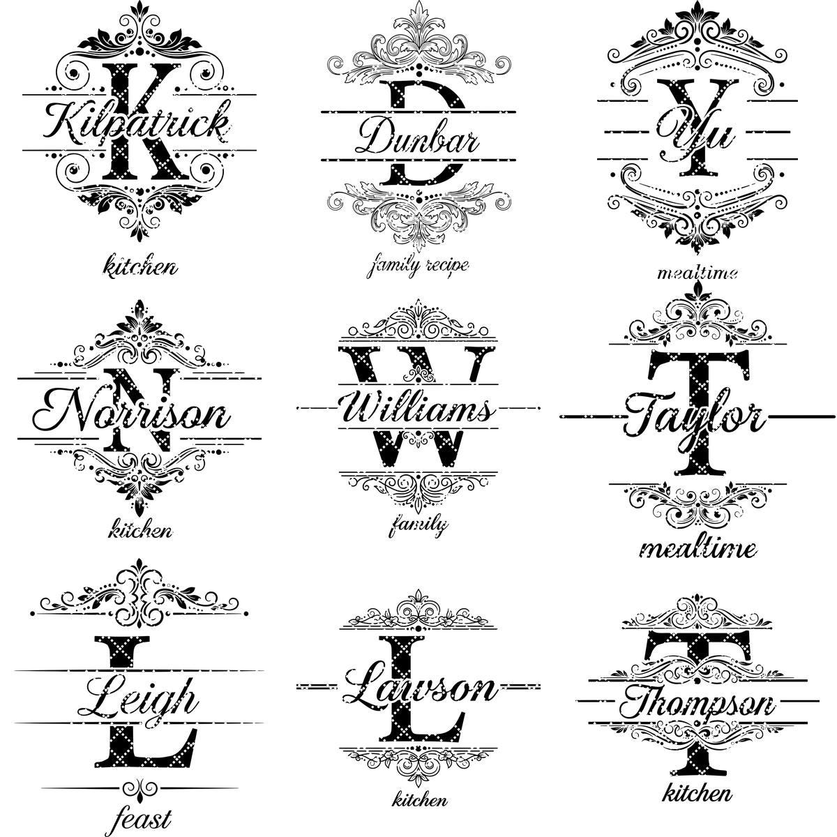 Elegantes Monogramm-Gravur-Bundle, Charcuterie-Brett-Designs, 54 Küchenstile – Bild 17