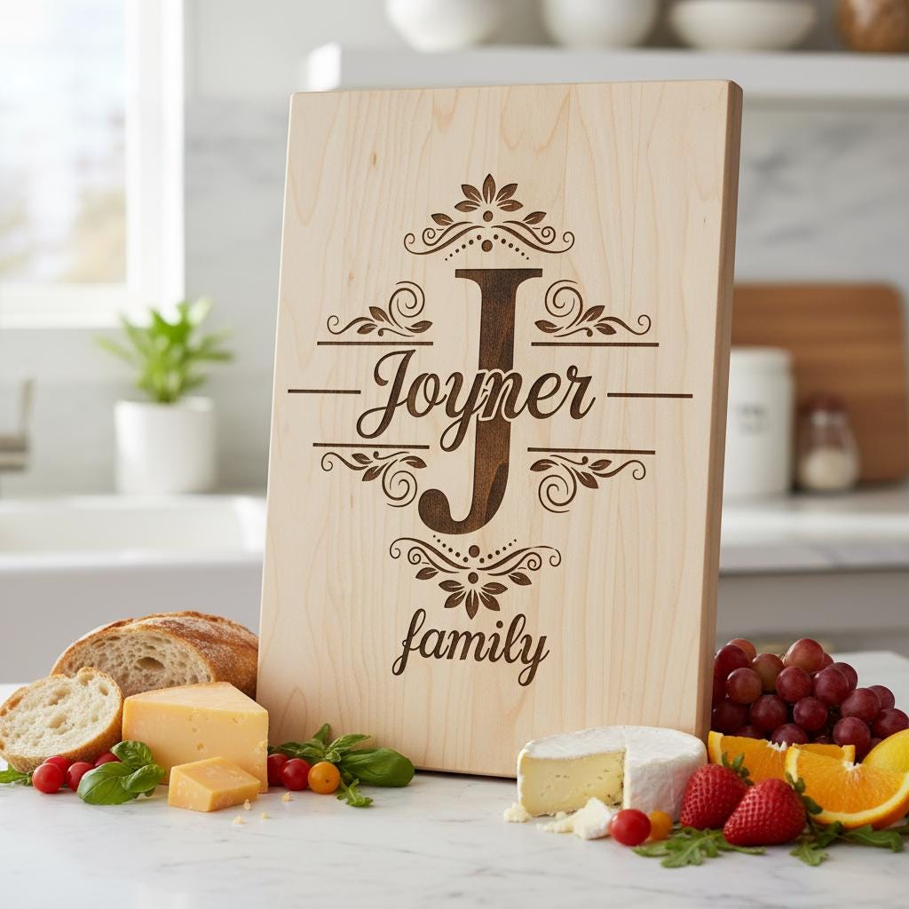 Elegantes Monogramm-Gravur-Bundle, Charcuterie-Brett-Designs, 54 Küchenstile – Bild 4