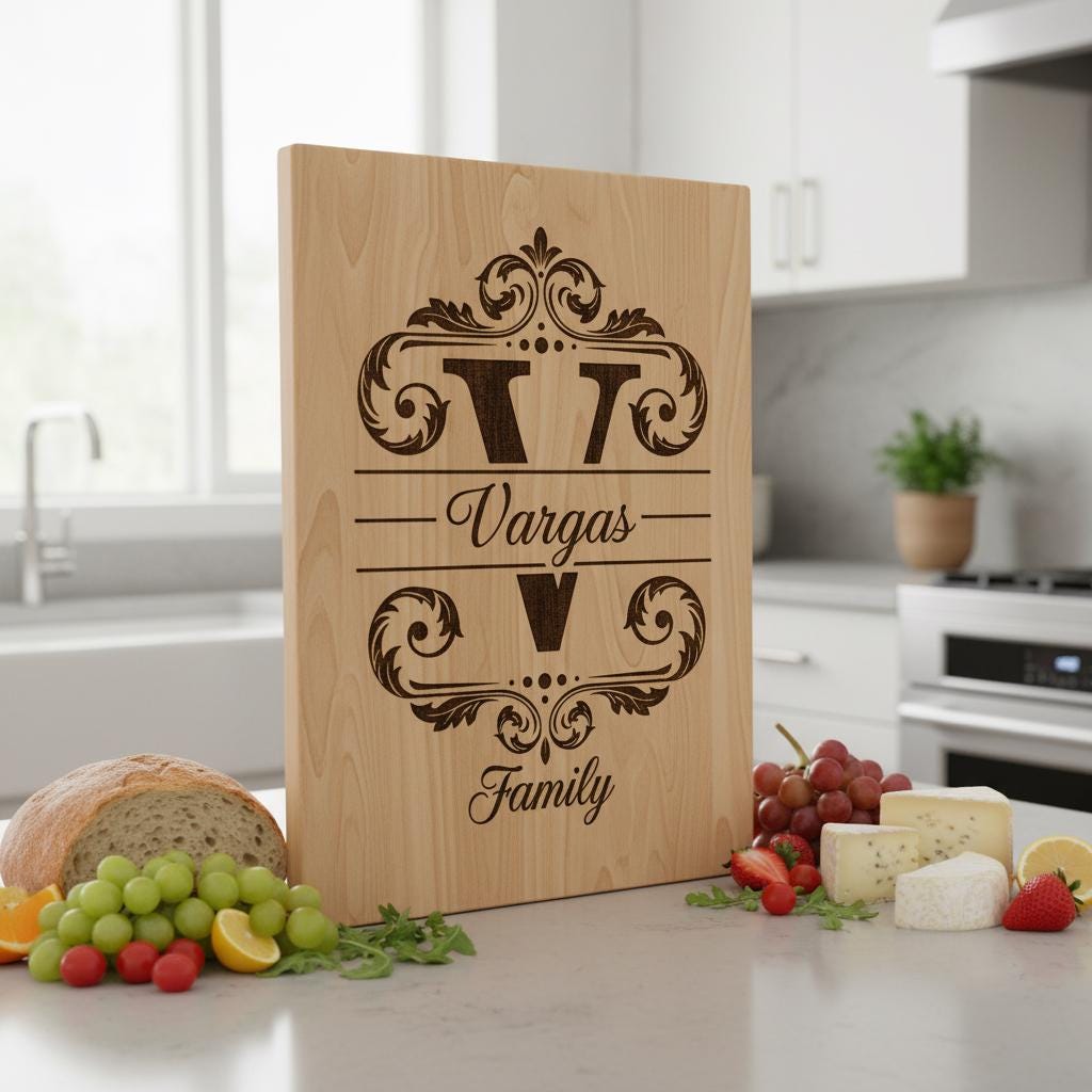 Elegantes Monogramm-Gravur-Bundle, Charcuterie-Brett-Designs, 54 Küchenstile – Bild 9