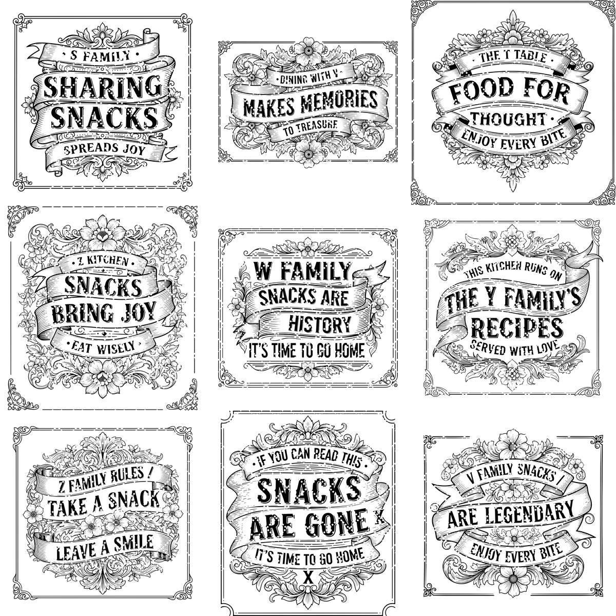 Engraving File Bundle for Boards, Family Name Charcuterie, Vintage Kitchen Quotes