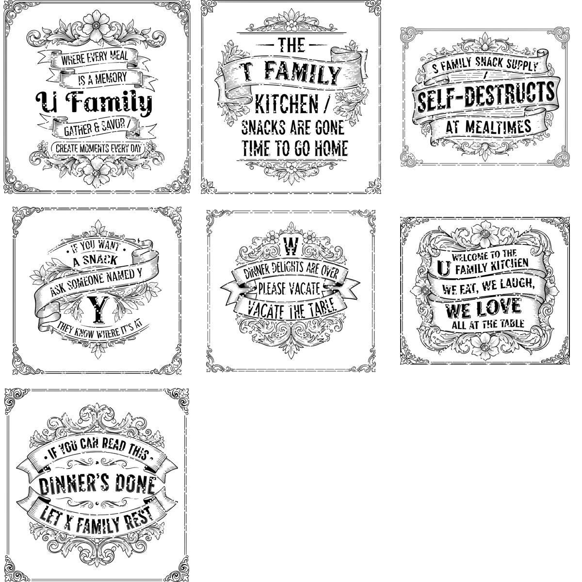 Bundle di File per Incisioni per Taglieri, Tagliere Salumi Nome Famiglia, Citazioni Cucina Vintage - immagine 17