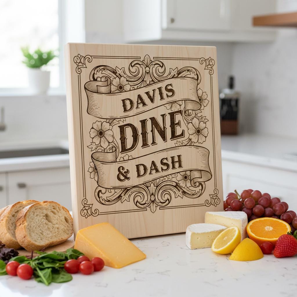 Bundle di File per Incisioni per Taglieri, Tagliere Salumi Nome Famiglia, Citazioni Cucina Vintage - immagine 5