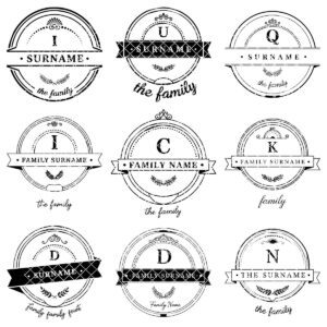 Family Crest Monogram Engraving File for Personalized Charcuterie Boards and Gifts