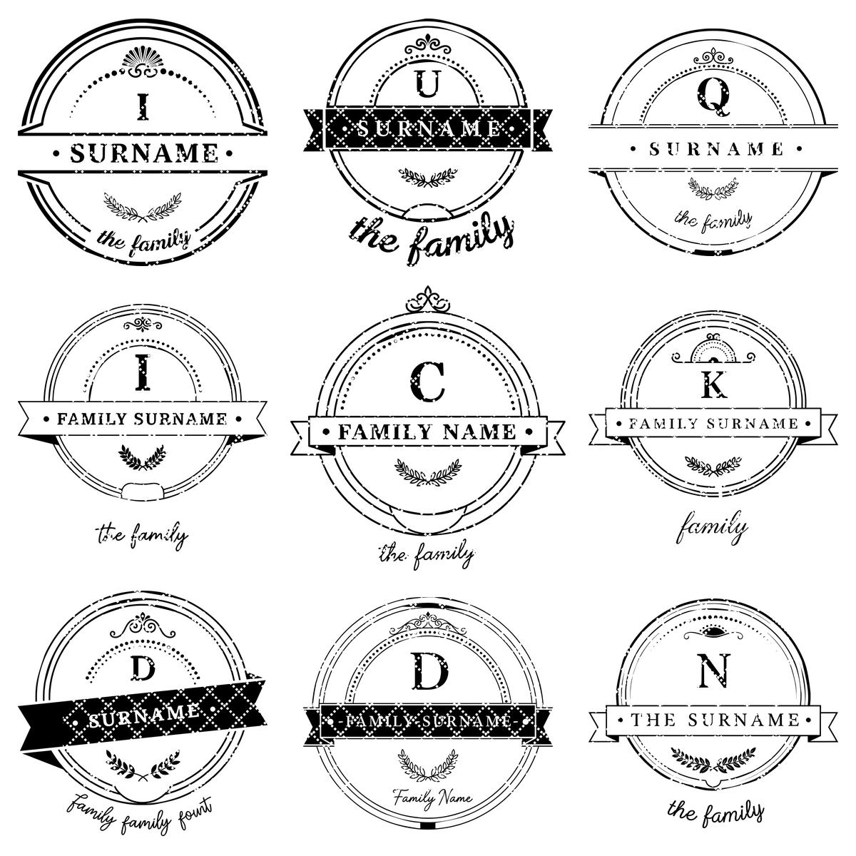 Family Crest Monogram Engraving File for Personalized Charcuterie Boards and Gifts