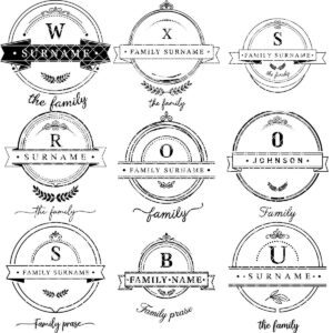 Family Crest Monogram Engraving File for Personalized Charcuterie Boards and Gifts