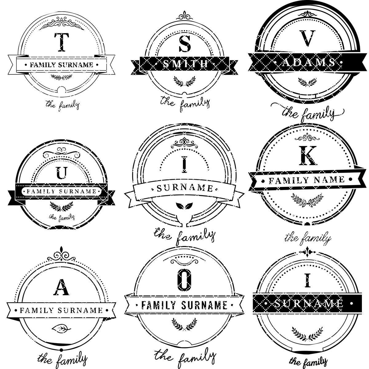 Family Crest Monogram Engraving File for Personalized Charcuterie Boards and Gifts