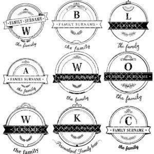 Family Crest Monogram Engraving File for Personalized Charcuterie Boards and Gifts